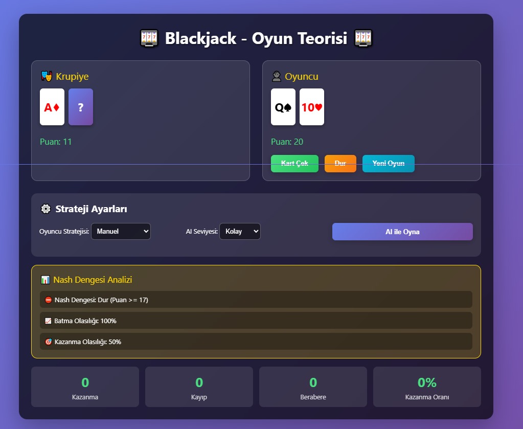 Blackjack oyunu ekran görüntüsü